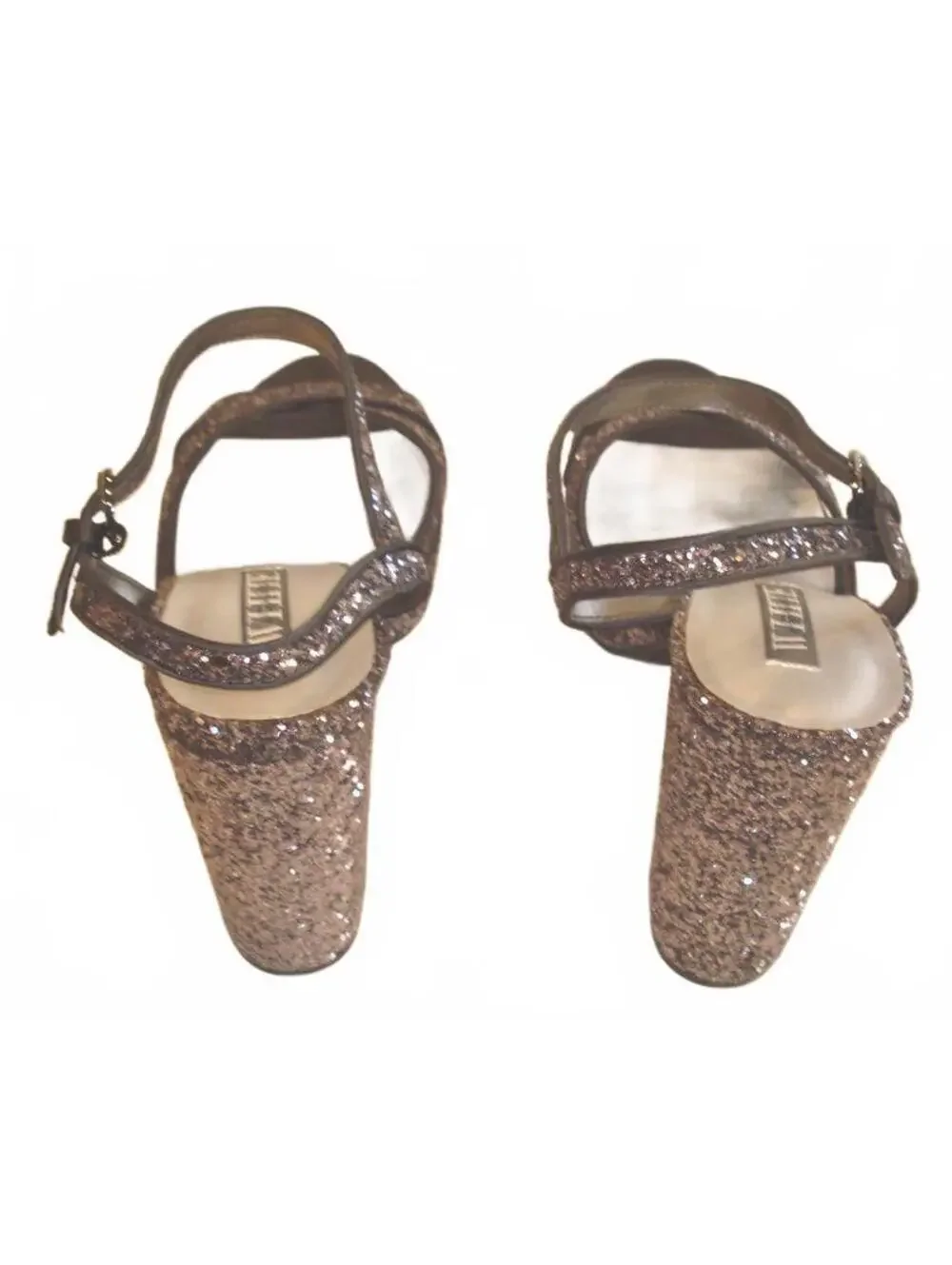 BNWT White by Vera Wang Grey & Black Glitter Heels / Sandals Women's Size 10